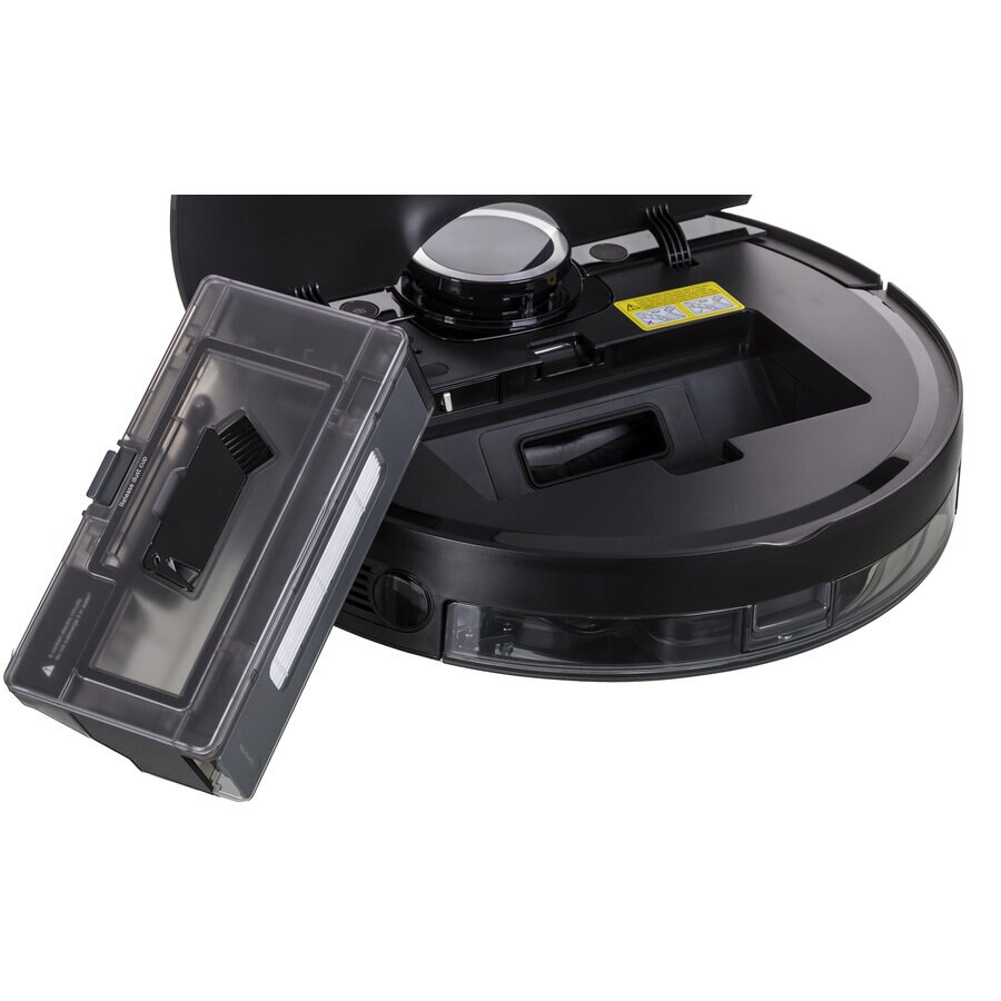 Aspirator robot, Midea, S8+, Negru, Cu statie de golire, Functie mop, Sterilizare apa, Navigatie LDS, Control vocal, Baterie 5200 mAh, Putere 4000 Pa