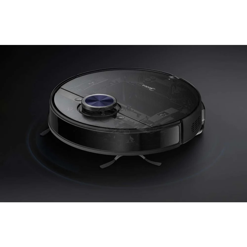 Aspirator robot, Midea, S8+, Negru, Cu statie de golire, Functie mop, Sterilizare apa, Navigatie LDS, Control vocal, Baterie 5200 mAh, Putere 4000 Pa
