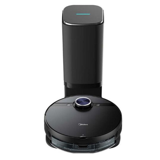 Aspirator robot, Midea, S8+, Negru, Cu statie de golire, Functie mop, Sterilizare apa, Navigatie LDS, Control vocal, Baterie 5200 mAh, Putere 4000 Pa