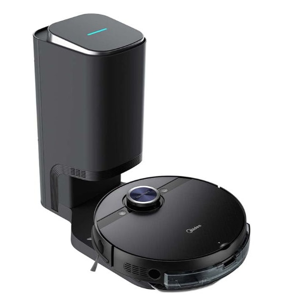 Aspirator robot, Midea, S8+, Negru, Cu statie de golire, Functie mop, Sterilizare apa, Navigatie LDS, Control vocal, Baterie 5200 mAh, Putere 4000 Pa