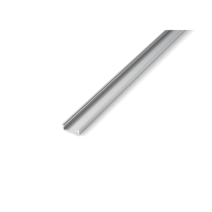 Алуминиев D профил за LED ленти Lumines, 1м, Анодизиран в сребро