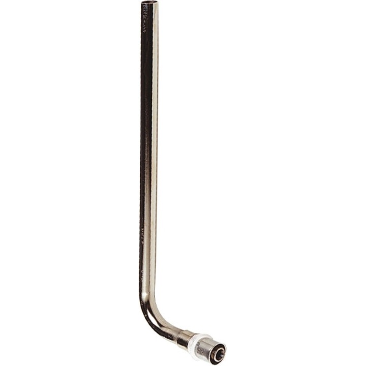 Teava L racordare robinete pentru radiatoare, din alama nichelata, 16X2mm, Herz, 1711690DWEO