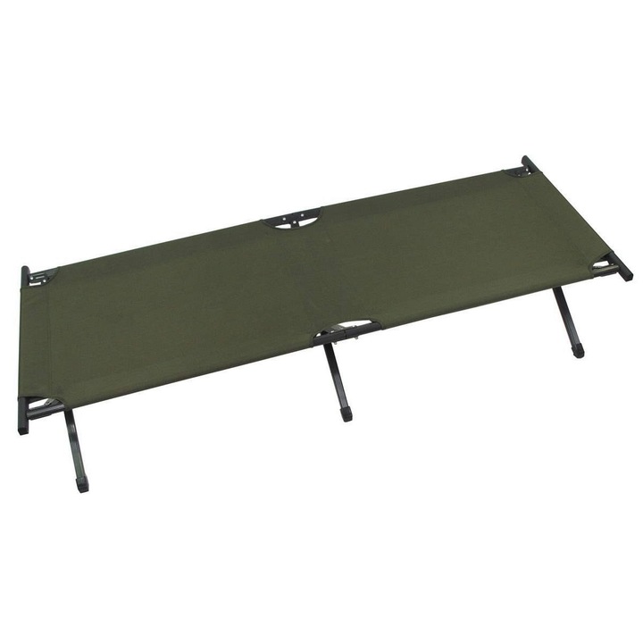Pat pliabil camping, Cadru aluminiu, 190 x 66 x 42 cm , Verde masliniu