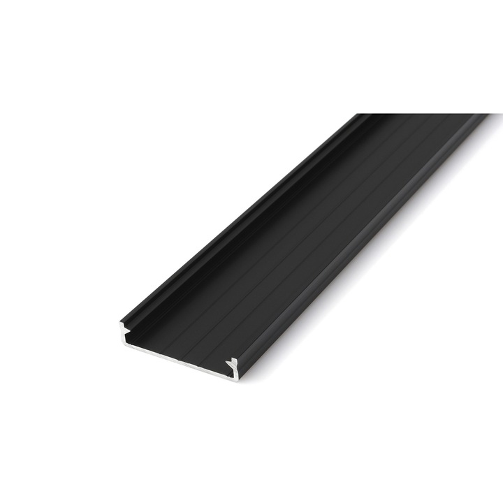 Profil din aluminiu pentru benzi LED Lumines, Solis, 1m, Negru