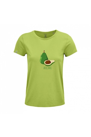 Dressa Avocado mintás női környakú rövid ujjú biopamut póló - Apple Green | XXL - 1 Darab