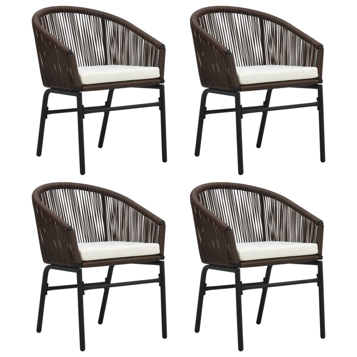 Set de mobilier pentru gradina, VidaXL, 5 piese, maro, 140 x 70 x 74 cm