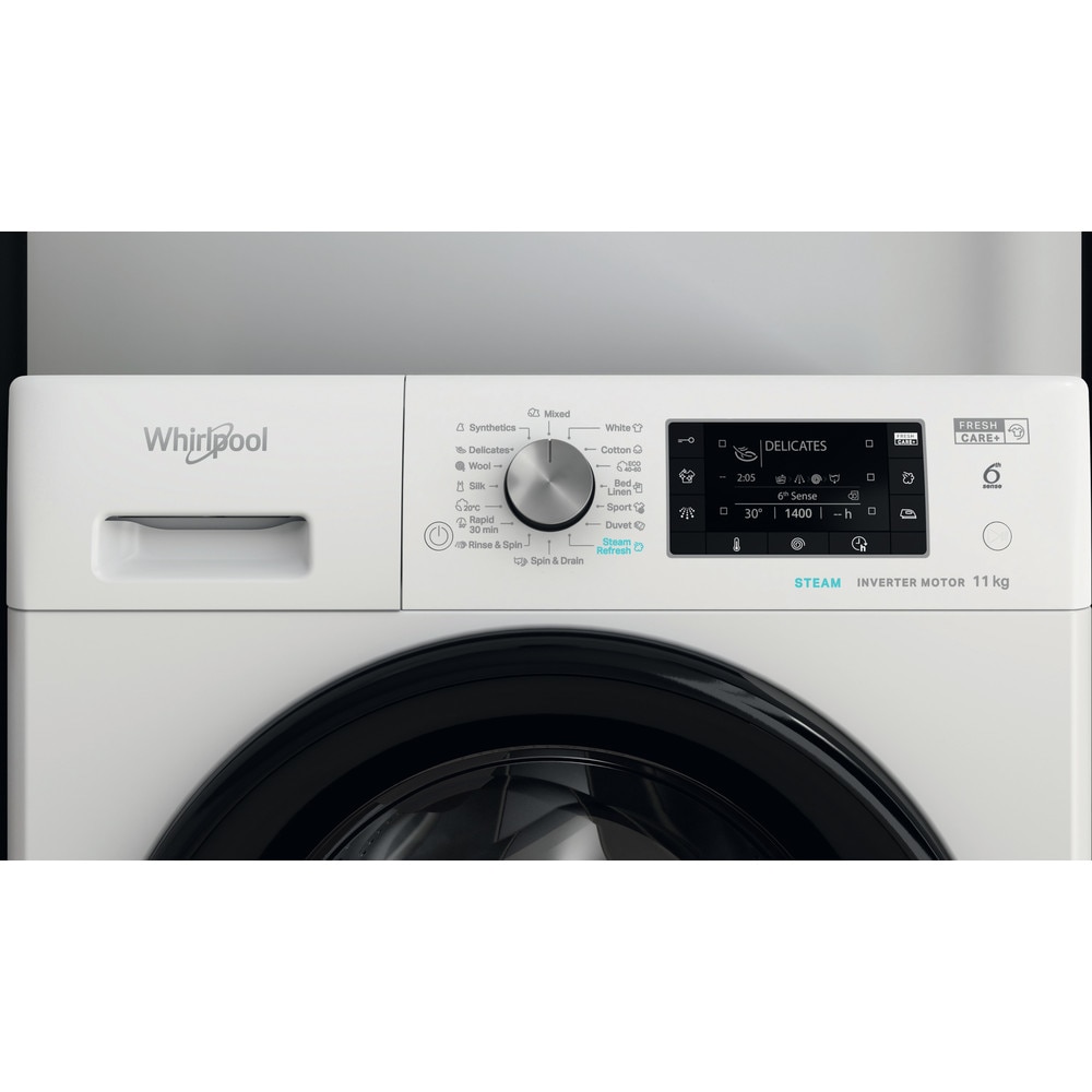 Whirlpool FFD 11469 BV EE Masina de spalat cu incarcare frontala, 1400 rpm, tehnologie 6th sense, Clasa energetica A, 11 kg, 59,5 cm, Alb