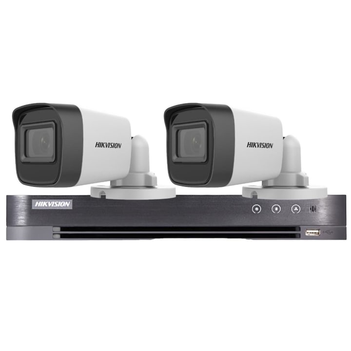 Kit supraveghere HikVision 4 MP IR 20 m seria HiWatch EXIR 2.0 H.265 Pro+ MK622