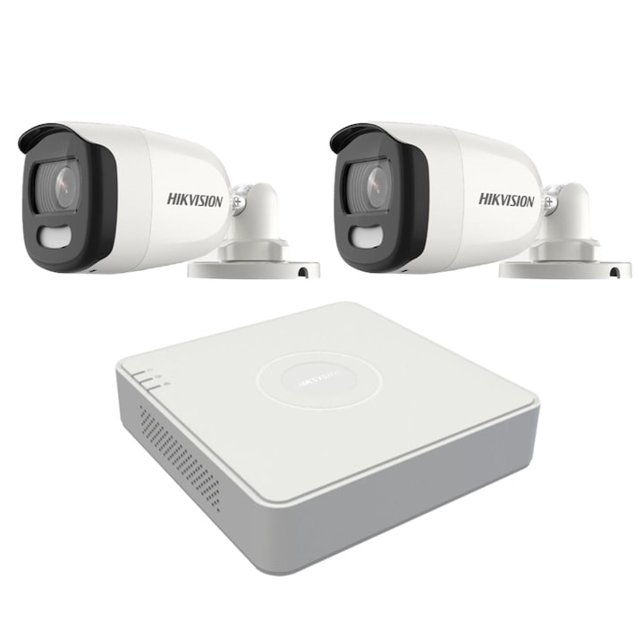Kit supraveghere video Hikvision 5MP, cu 2 camere 5MP de interior MK276