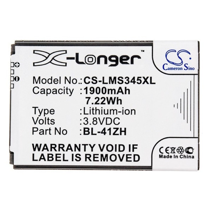 LG Joy (H220) / Leon (C50) / L70+ L Fino Dual (D295) Cameron sino li-ion akku (3,8v / 1900 mah, lg bl-41zh kompatibilis), CS-LMS345XL, gyártói csomagolás