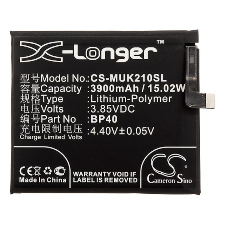 Xiaomi Mi 9T (Mi 9T Pro) Cameron sino li-polymer akku (3,85v / 3900 mah, xiaomi bp40 kompatibilis), CS-MUK210SL, gyártói csomagolás