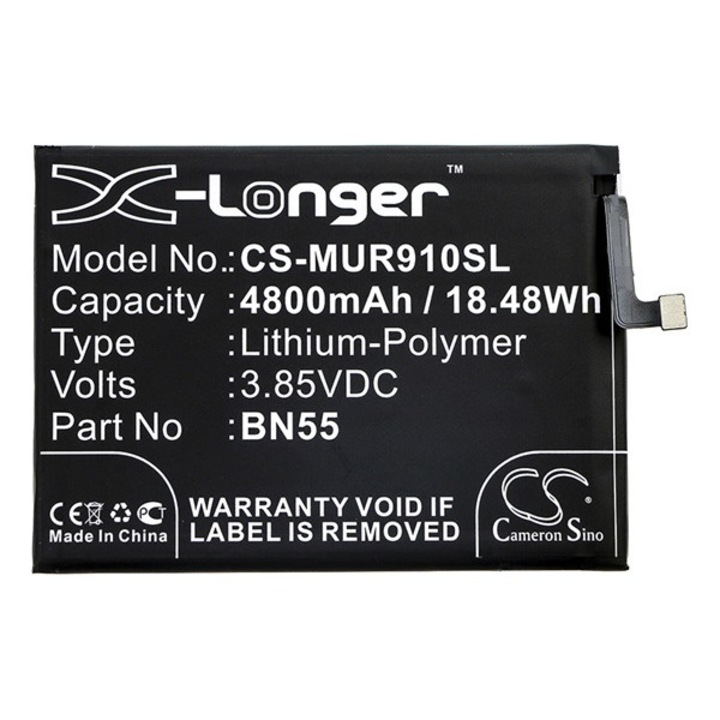 Xiaomi Redmi 9 Cameron sino li-polymer akku (3,85v / 4800mah, xiaomi bn55 kompatibilis) fekete, CS-MUR910SLB, gigapack csomagolás