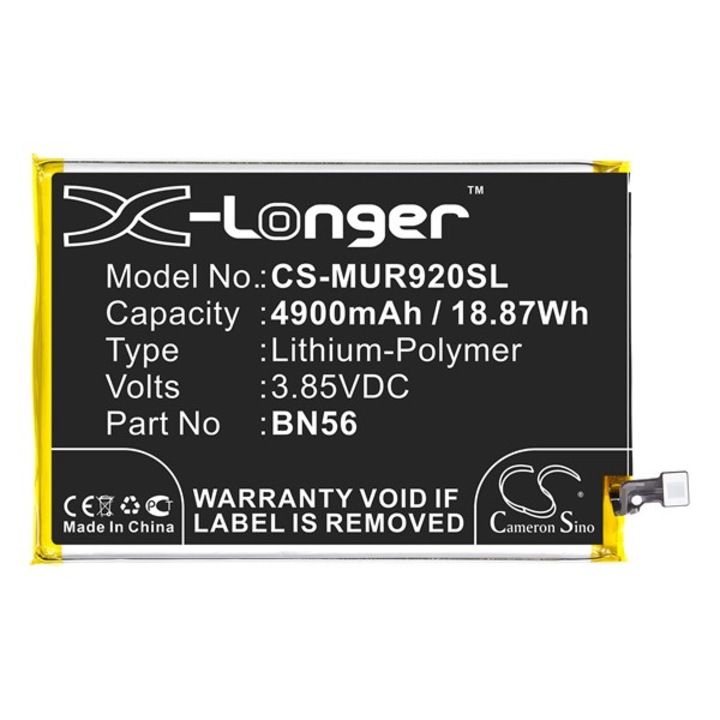 Akkumulátor, kompatibilis, Xiaomi Redmi 9C / Redmi 9A (Redmi 9 AT) Cameron sino li-polymer akku (3.85v/4900mAh, redmi bn56 kompatibilis) fekete, gyártói csomagolás