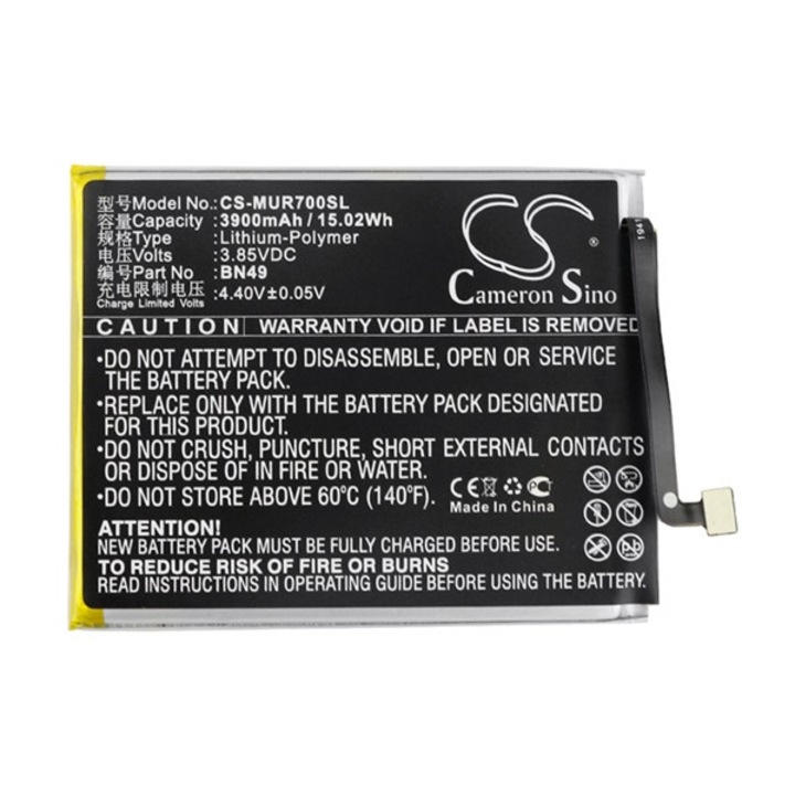 Xiaomi Redmi 7A Cameron sino li-polymer akku (3,85v / 3900mah, xiaomi bn49 kompatibilis) fekete, CS-MUR700SL, gyártói csomagolás