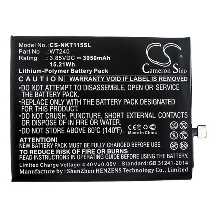 Akkumulátor, kompatibilis Nokia 3.2 / 2.3 Cameron sino li-polymer akku (3.85v/3950mAh, nokia wt240 kompatibilis) fekete, gyártói csomagolás