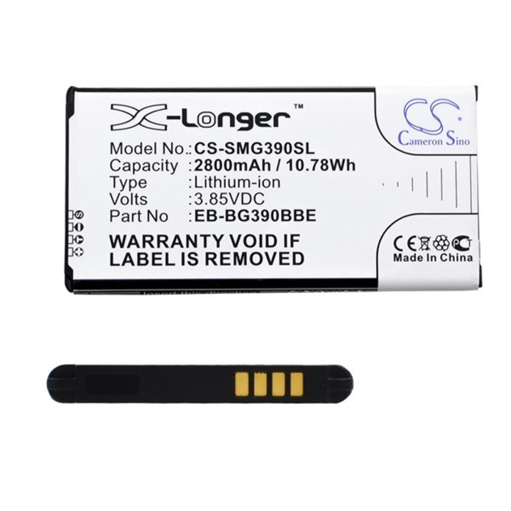 Akkumulátor, kompatibilis Samsung Galaxy Xcover 4 (SM-G390) Cameron sino li-ion akku (3.85v/2800mAh, samsung eb-bg390bbe kompatibilis) fekete, gyártói csomagolás