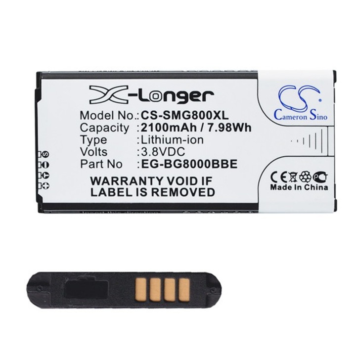 Samsung Galaxy S5 mini (SM-G800) Cameron sino li-ion akku (3,85v / 2100mah, samsung eb-bg800bbe kompatibilis) fekete, CS-SMG800XL, gyártói csomagolás
