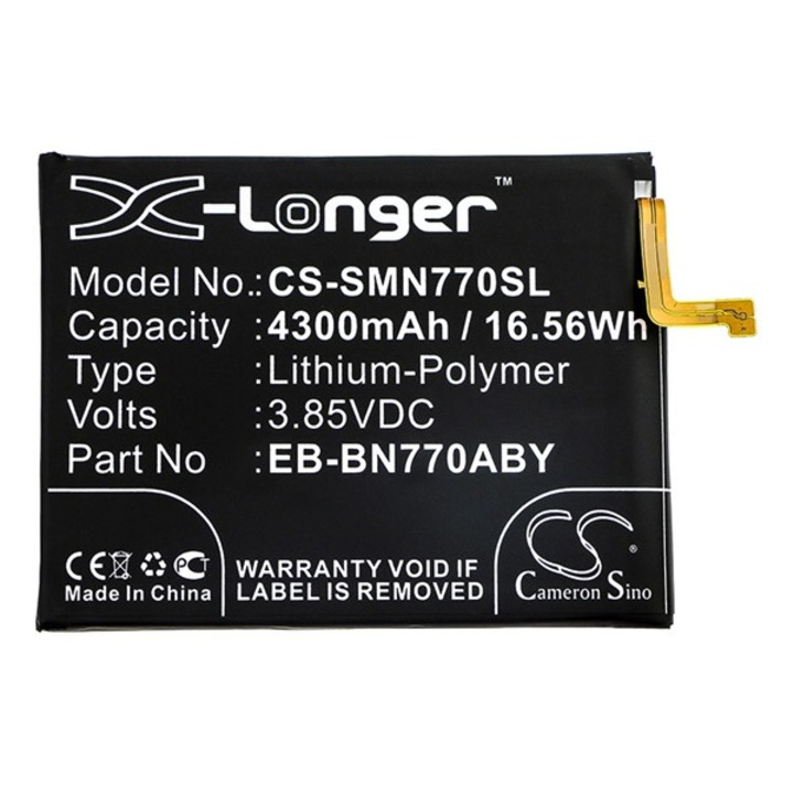 Akkumulátor, kompatibilis, Samsung Galaxy Note 10 Lite (SM-N770F) Cameron sino li-polymer akku (3.85v/4300mAh, samsung eb-bn770aby kompatibilis) fekete, gyártói csomagolás