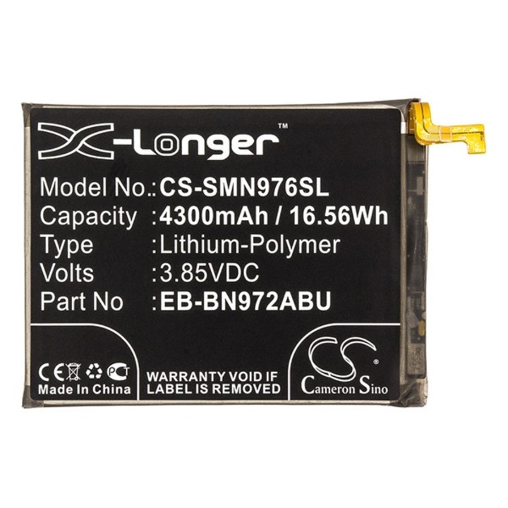 Samsung Galaxy Note 10 Plus (SM-N975F) / Galaxy Note 10 Plus 5G (SM-N976F) Cameron sino li-polymer akku (3,85v / 4300mah, samsung eb-bn972abu kompatibilis) fekete, CS-SMN976SL, gyártói csomagolás