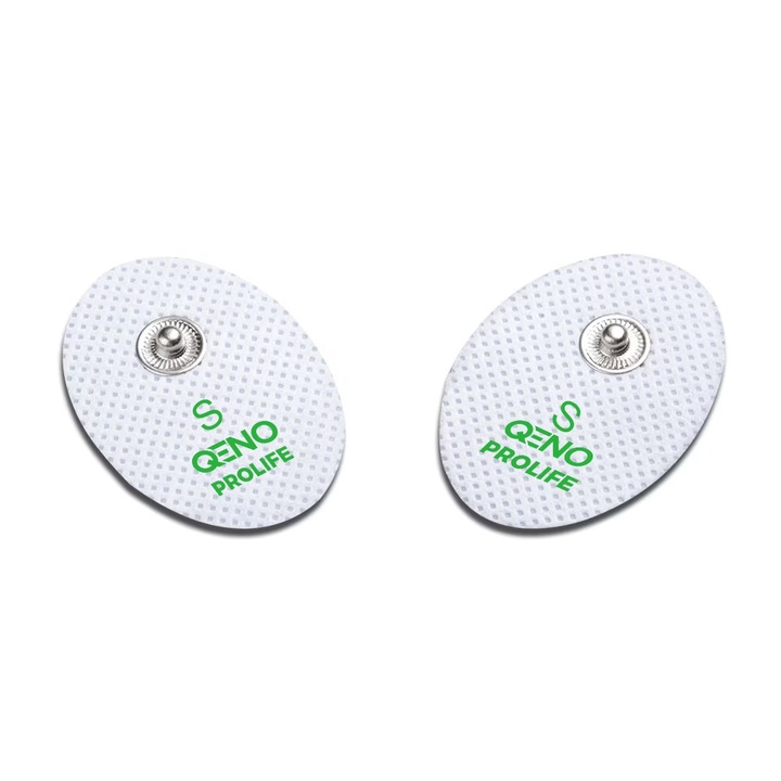 Set 2 Electrozi / Paduri Qeno® Cu Gel, Pentru Aparat Electrostimulare 2.5 x 1.5 Alb