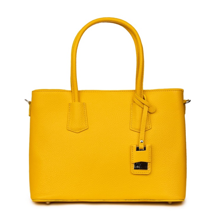 Valentina sárga természetes bőr női táska