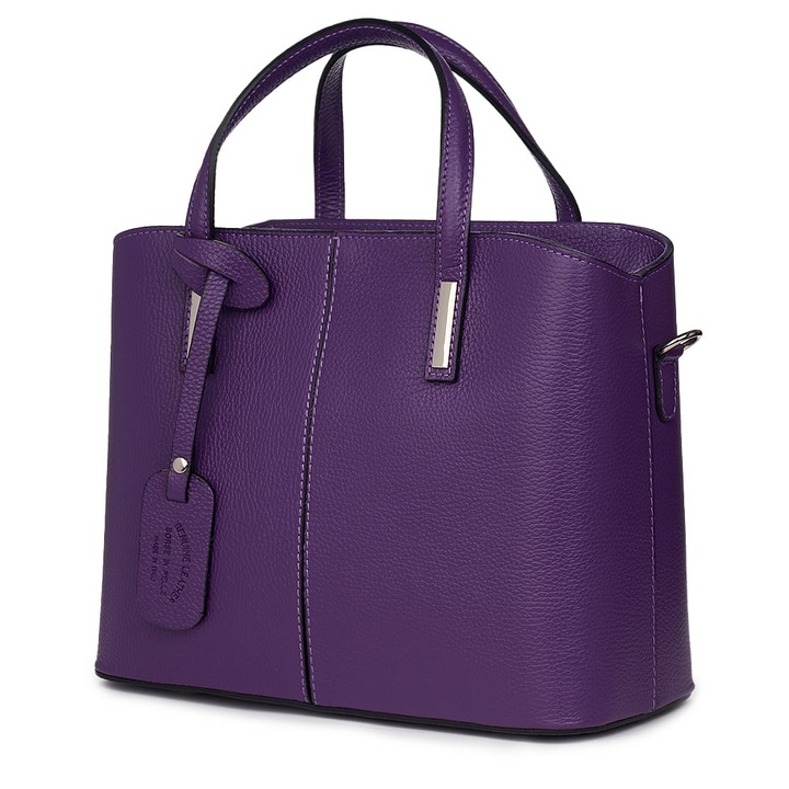 Дамска лилава чанта от естествена кожа Gianna