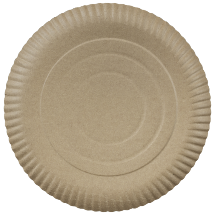 Комплект кръгли картонени чинии, 26 см, 40 бр, Крафт