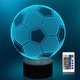 Lampa De Veghe 3D LED Minge Fotbal, YWX, Acril, Model minge, Alimentare USB, RGB, 7 Culori, Lumina Ambientala, Multicolor