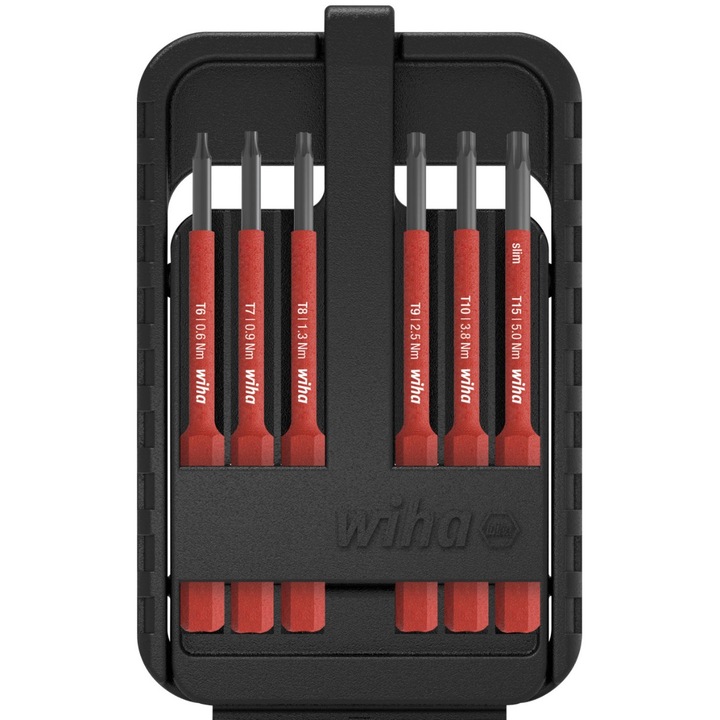 Set biti izolati la 1000 V, WIHA slimBit, TORX, T6 - T15, 6 piese