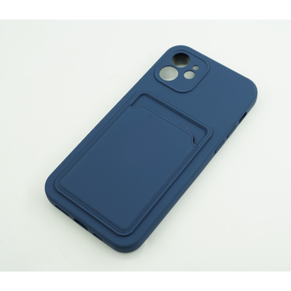 Husa protectie cu suport card compatibila cu Samsung Galaxy A02S Albastru inchis