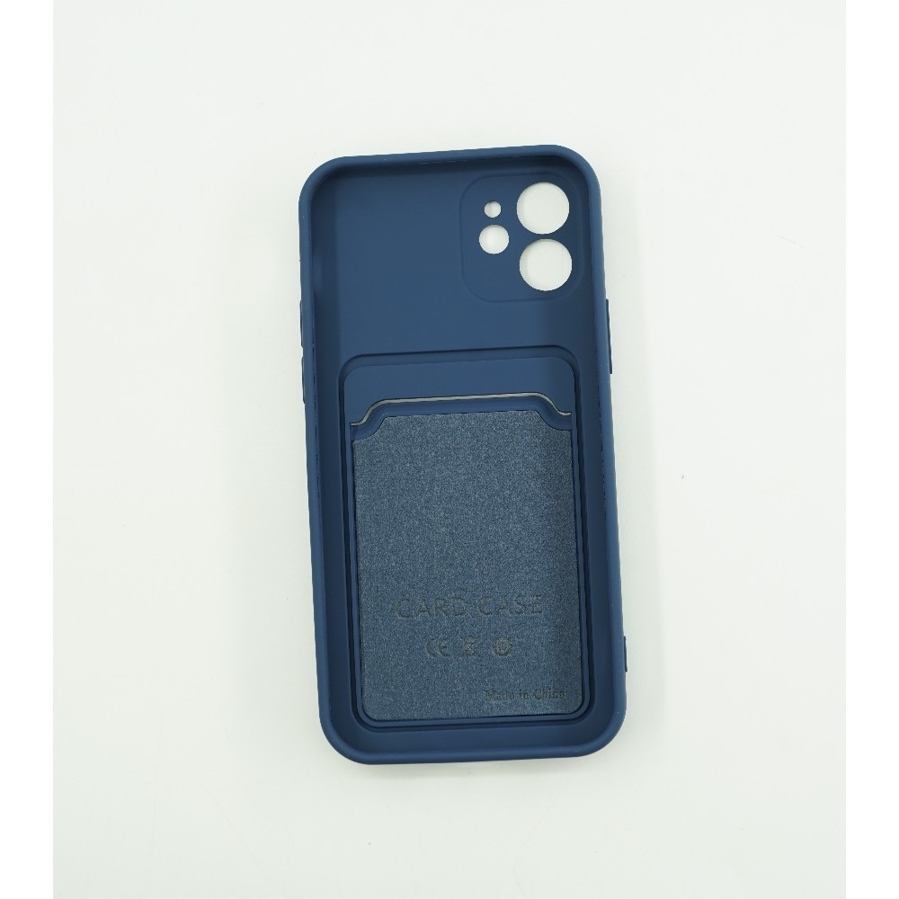 Husa protectie cu suport card compatibila cu Samsung Galaxy A02S Albastru inchis