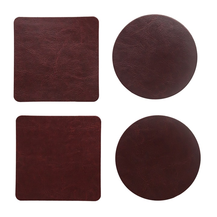 Set suport pahare, 4 bucati, maro