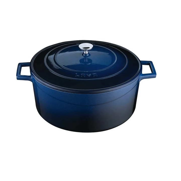 Oala din email, LAVA, Albastru, 20 cm, 2.82 litri