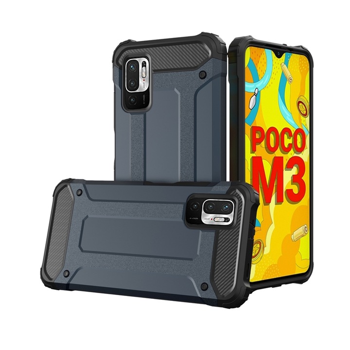 Telefontok Xiaomi Redmi Note 10 5G / Xiaomi Poco M3 Pro 5G - Forcell Defender kék ütésálló hátlap tok