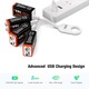 Set de 4 acumulatori 9V, reincarcabil USB, 5400 mWh, 600mAh Li-ion, baterii cu incarcare rapida EBL cu cablu de incarcare 4 in 1