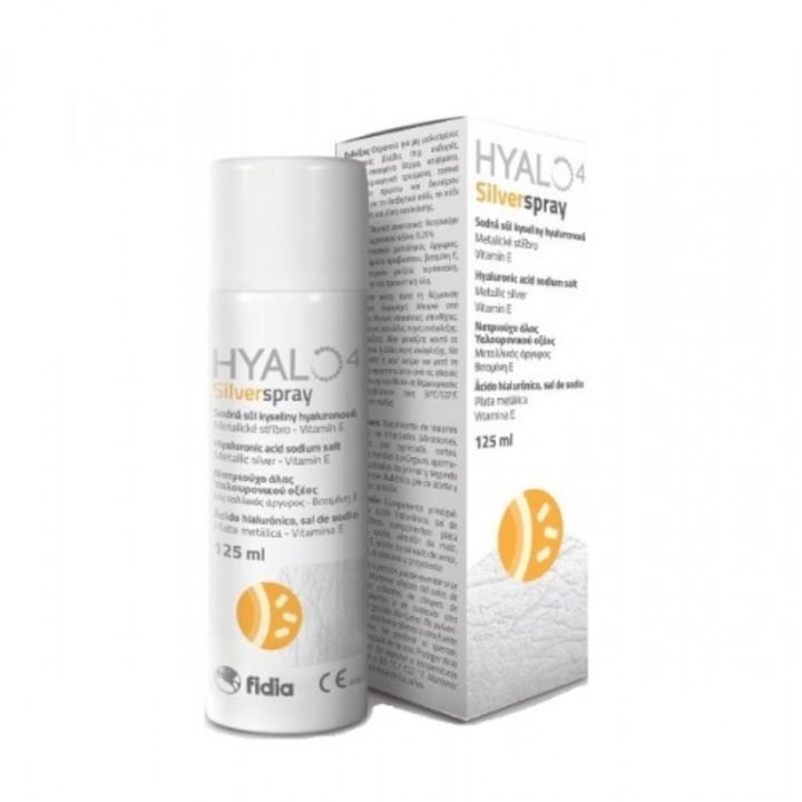 Spray de corp, FIDIA Hyalo4 Silver Spray Hyaluronic Acid 0,25%, Metallic Silver and Vitamin E 125ml