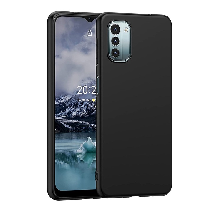 Husa Compatibila cu Nokia G21 4G, G-Tech, Silicon TPU, Aspect Mat, Negru