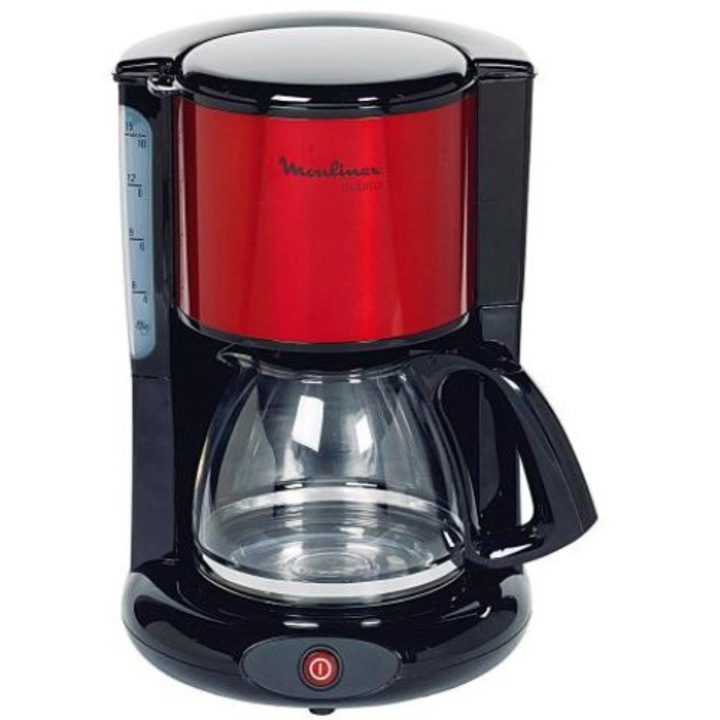 Кафемашина с филтър Moulinex, Classic Subito, 1000 W, 1,25 л, червена