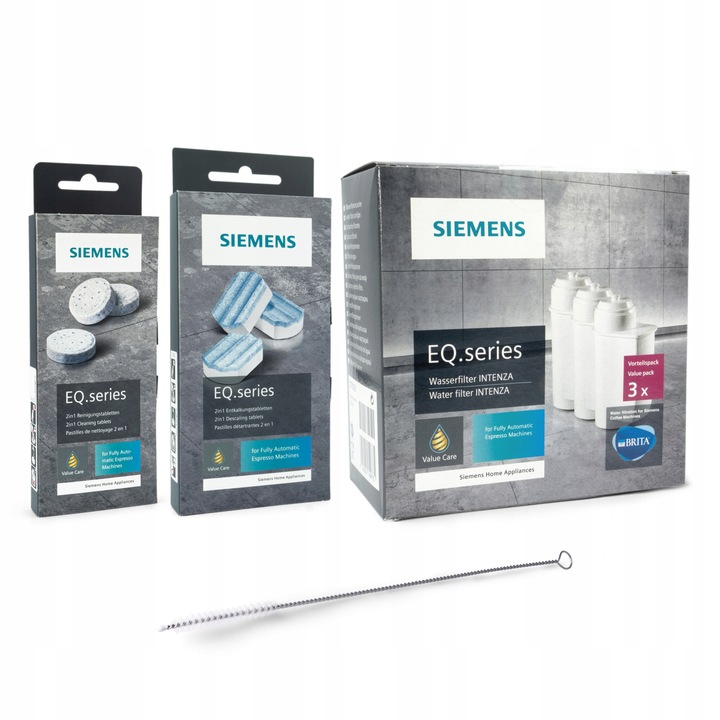 Kit De Decalcifiere Si Filtru, Seltino, Compatibil Cu Siemens, Intenza Tz, Filtru Brita Intenza, Tablete De Curatare TZ80001, Tablete De Decalcifiere TZ80002, Periuta