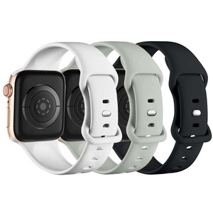 Set 3 Curea Silicon Smartwatch, Safemore, Compatibil cu Apple Watch SE 8/7/6/5/4/3/2/1, 42/44/45mm, Negru/Alb/Gri