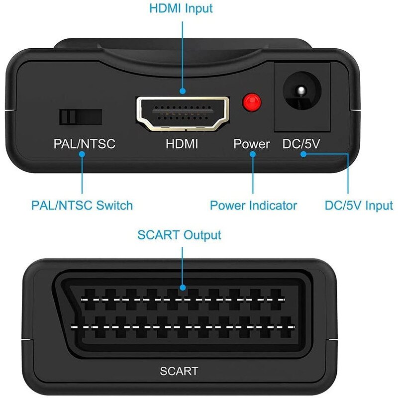 Видео адаптер, HDMI/SCART, 1080P, Универсална съвместимост, Черен - eMAG.bg