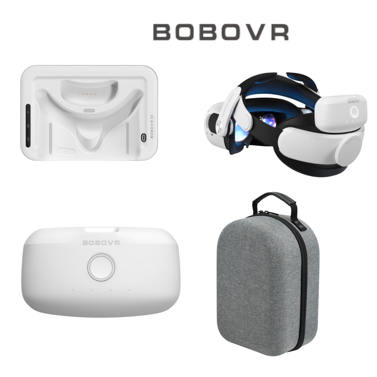 Set BOBOVR M2 Pro 4 in 1 pentru Oculus Quest 2, Alb - eMAG.ro