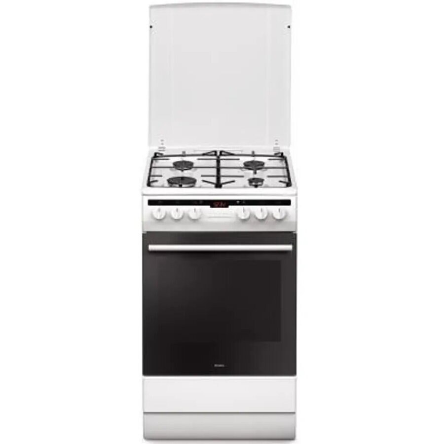 Aragaz Amica, 57GEH2.33HZPTA(W) 50cm, 4 arzatoare pe gaz, 1 cuptor electric, Alb