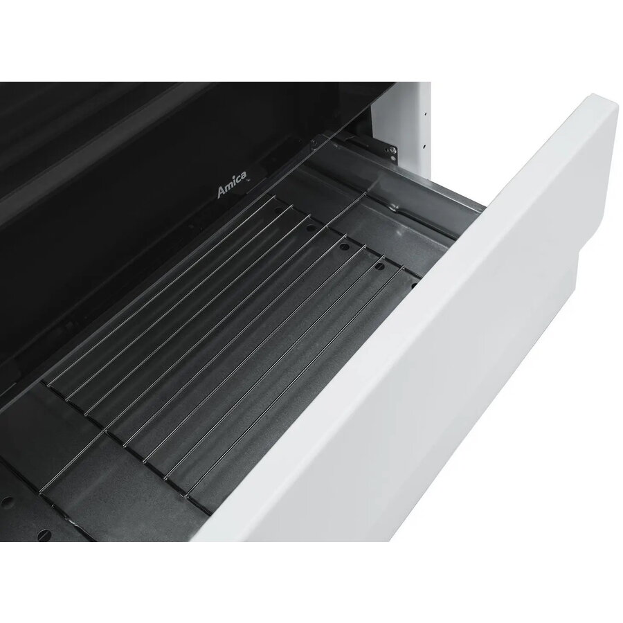 Aragaz Amica, 57GEH2.33HZPTA(W) 50cm, 4 arzatoare pe gaz, 1 cuptor electric, Alb