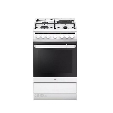 Aragaz Amica gaz-electric, 58ME4.38HZpMs W, extrudat, 50 cm latime, Alb