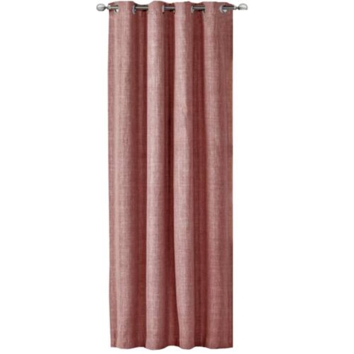 Elfie átlátszatlan függöny Jemidi gyűrűkkel, 140 x 245 cm, rózsaszín, poliészter, 55279.10.01