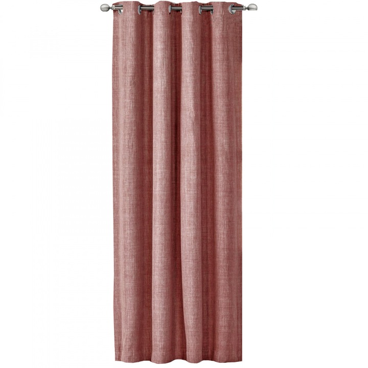 Draperie Elfie Opac cu inele Jemidi, 140 x 245 cm, Roz, Poliester, 55279.10.01