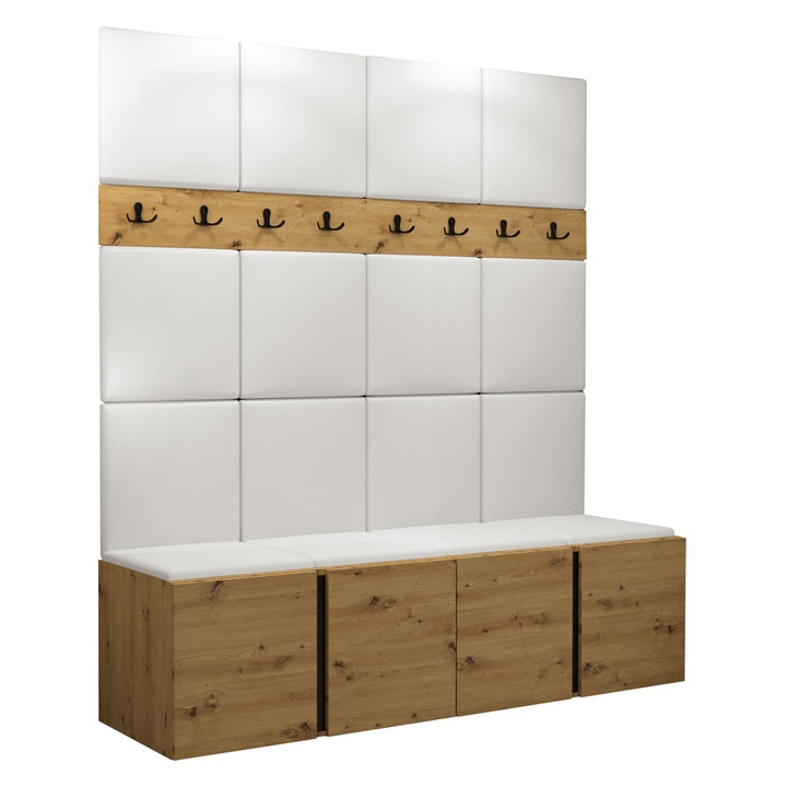 Mobilier pentru hol Tavasz V, MIRJAN24, artisan / alb, 46x168x186 cm