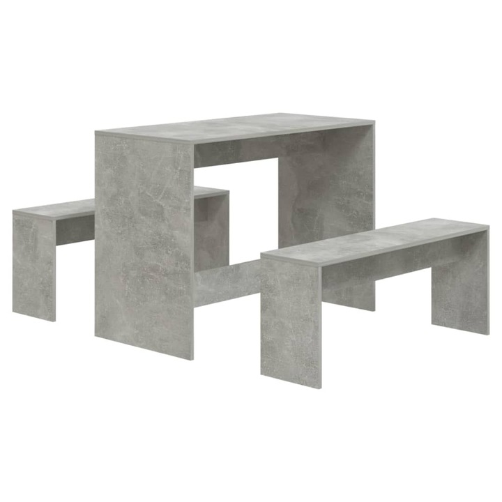 vidaXL 3 részes betonszürke szerelt fa étkezőgarnitúra 809480