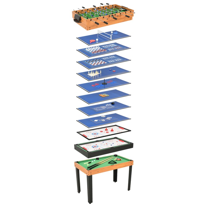 Masa de Foosball vidaXL, MDF, 121 x 61 x 82 cm, Maro